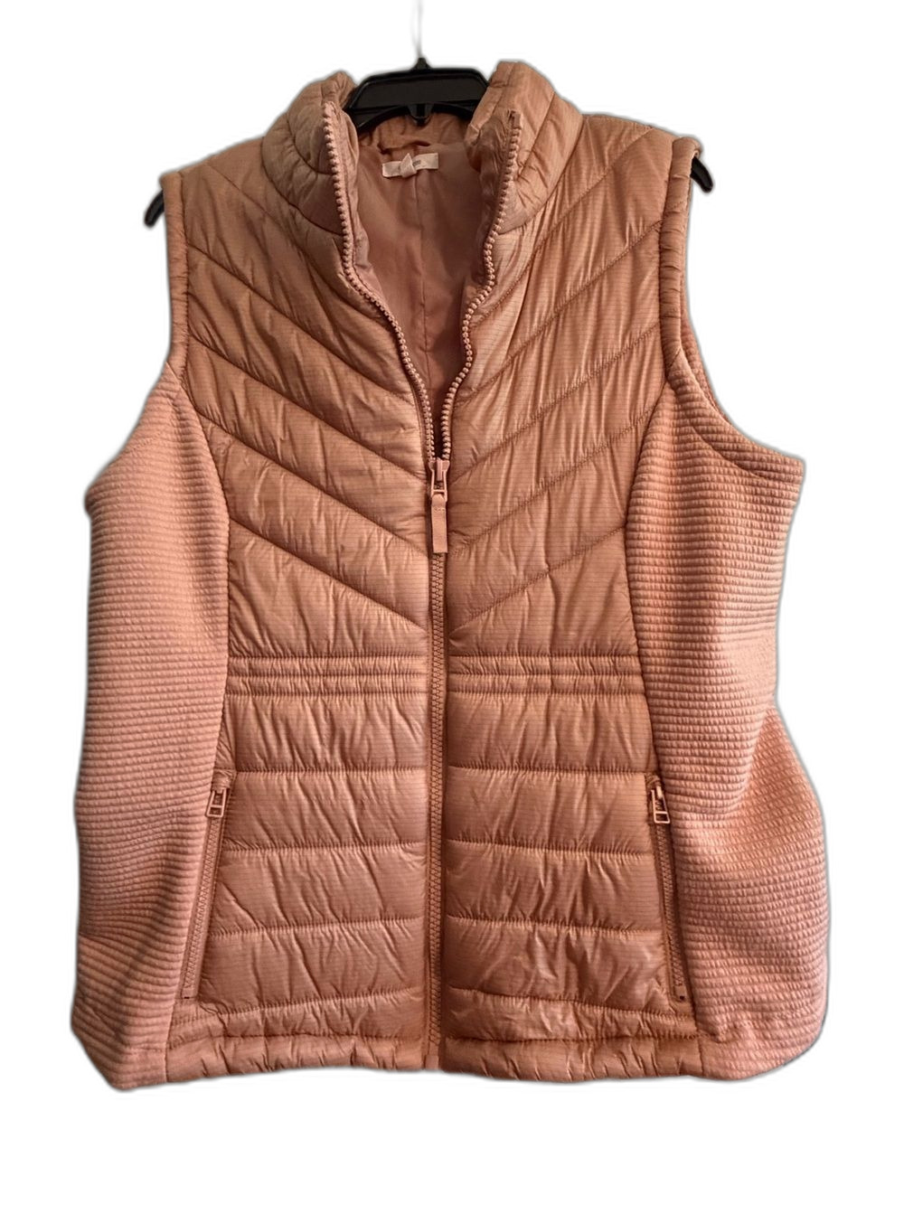 Maurices Quilted Sleeveless Vest in Dusty Peach